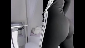perfect ass in black yoga pants and squirt.