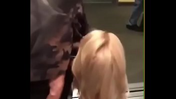blonde milf sucking black guy in elevator in.