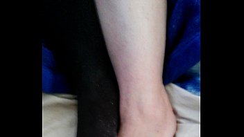 raven'_s black nylons and foot covered.