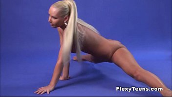 cute blonde shows nude gymnastics