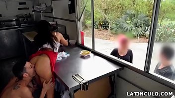latina taco-girl got fucked in front of customers.