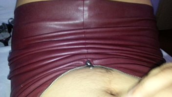 cum on wifes leather skirt.