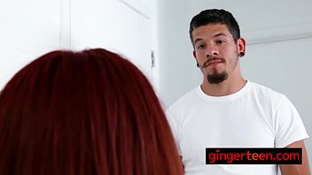 ginger teen gets some cum for.