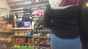 candid slow mo video mexican booty at gas.