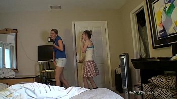 sisters suck brother'_s cock and get caught by mother