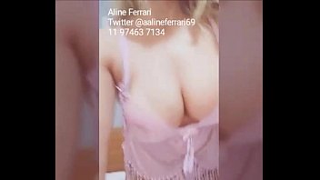 aline ferrari wearing pink lingerie