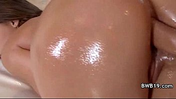 big-booty sexy slut oils up her ass for.