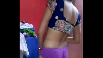 desi hot wife stripping blue saree full nude.