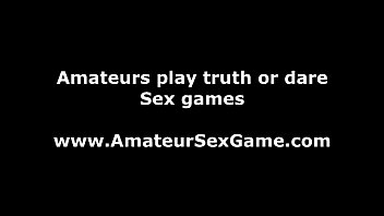 lesbian kisses as amateur group plays sexy party game