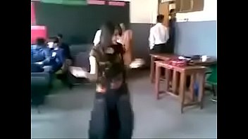 pakistani girl dance in front of boys in classroom