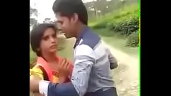 indian cute girl full forcing kiss outdoor.