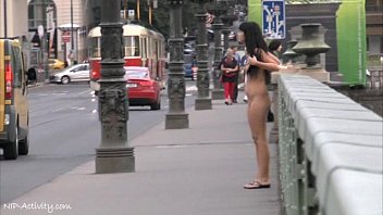 crazy naked czech girl has fun on public streets