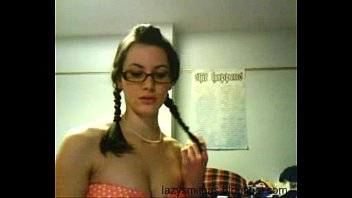 amateur college girl wearing glasses showing.