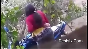 desi couple standing fuck in forest