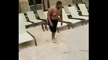 big titty bbw jumps into pool