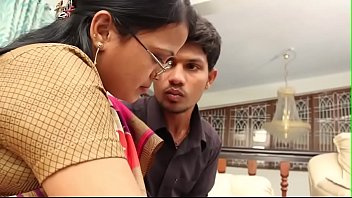 boy eagerly waiting to touch aunty boobs full.