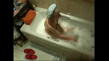 my kinky mum caught masturbating in bath tube.