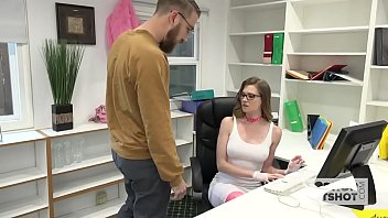 gorgeous office whore gets destroyed by random guy.